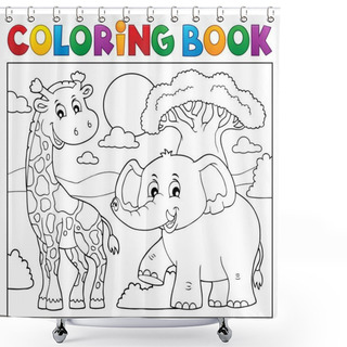 Personality  Coloring Book African Nature Topic 1 - Picture Illustration. Shower Curtains