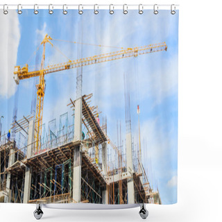 Personality  Construction Crane Shower Curtains