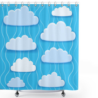 Personality  Vector Illustration Of Clouds Collection. Shower Curtains
