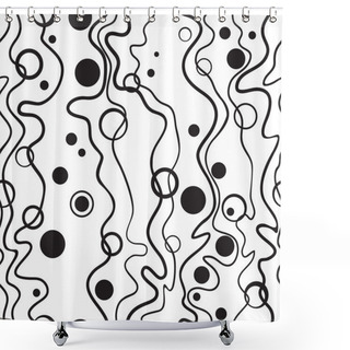 Personality  Seamless Abstract Background With Flowing Lines And Circles Shower Curtains