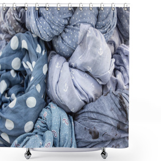 Personality  Blue Fabrics Shower Curtains