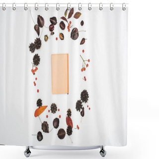 Personality  Dry Autumn Leaves And Notebook Shower Curtains