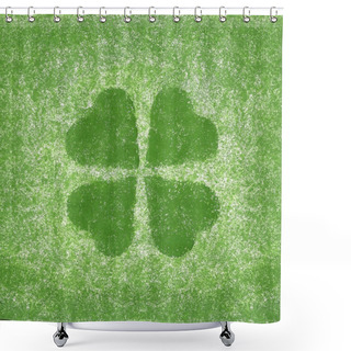 Personality  Clover With Four Leaves In Grunge Style Shower Curtains