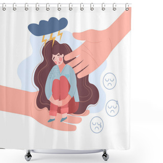 Personality  Empathy Concept With Nurturing Hands Shower Curtains