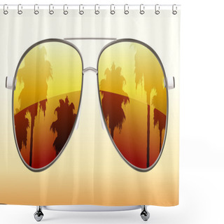 Personality  Cool Sunglasses Shower Curtains