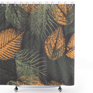 Personality  Seamless Pattern With Leaves Prints Shower Curtains