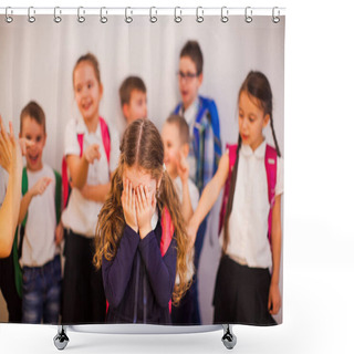 Personality  The Girl Suffers From Bullying By Peers At School Shower Curtains