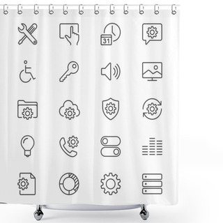 Personality  Setting Thin Icons Shower Curtains
