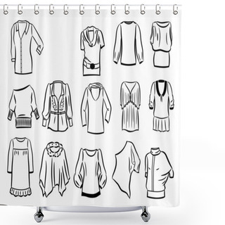 Personality  Contours Of Tunics Shower Curtains