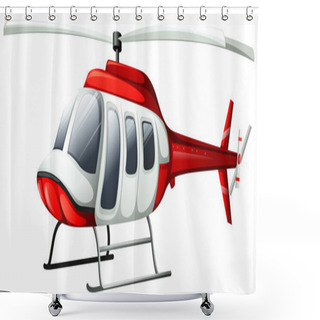 Personality  A Helicopter Flying Shower Curtains