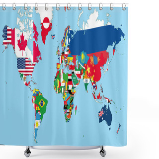 Personality  The World Map Shower Curtains