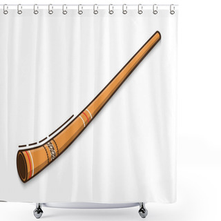 Personality  Didgeridoo Is A Traditional Musical Instrument Of Australian Aborigines. Vector Flat Icon Isolated On White Background Shower Curtains