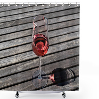 Personality  Rose Wine Glass At Garden (natural Light) Shower Curtains