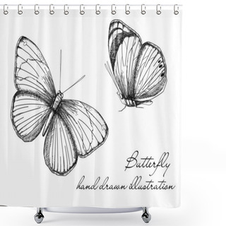 Personality  Vintage Butterfly Set Shower Curtains