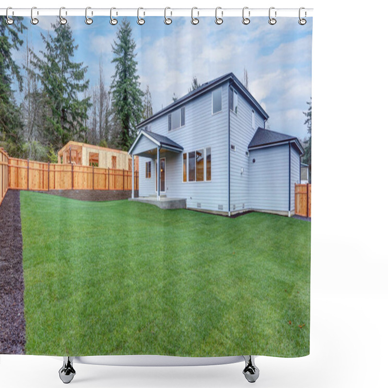 Personality  New luxury home with covered back porch  shower curtains