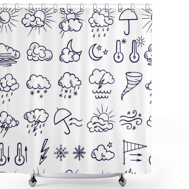 Personality  Hand Drawn Weather Pattern Shower Curtains