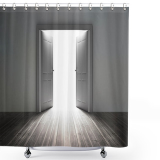 Personality  Doorway Revealing Bright Light Shower Curtains