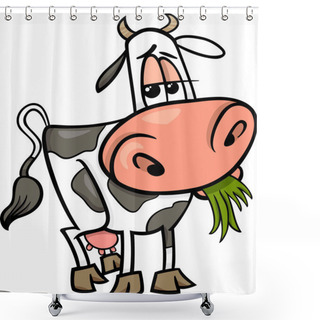 Personality  Cow Farm Animal Cartoon Illustration Shower Curtains