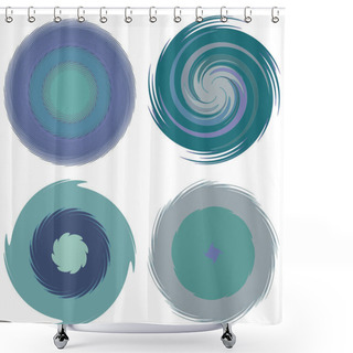 Personality  Abstract Spiral, Swirl, Twirl And Vortex Shapes Shower Curtains