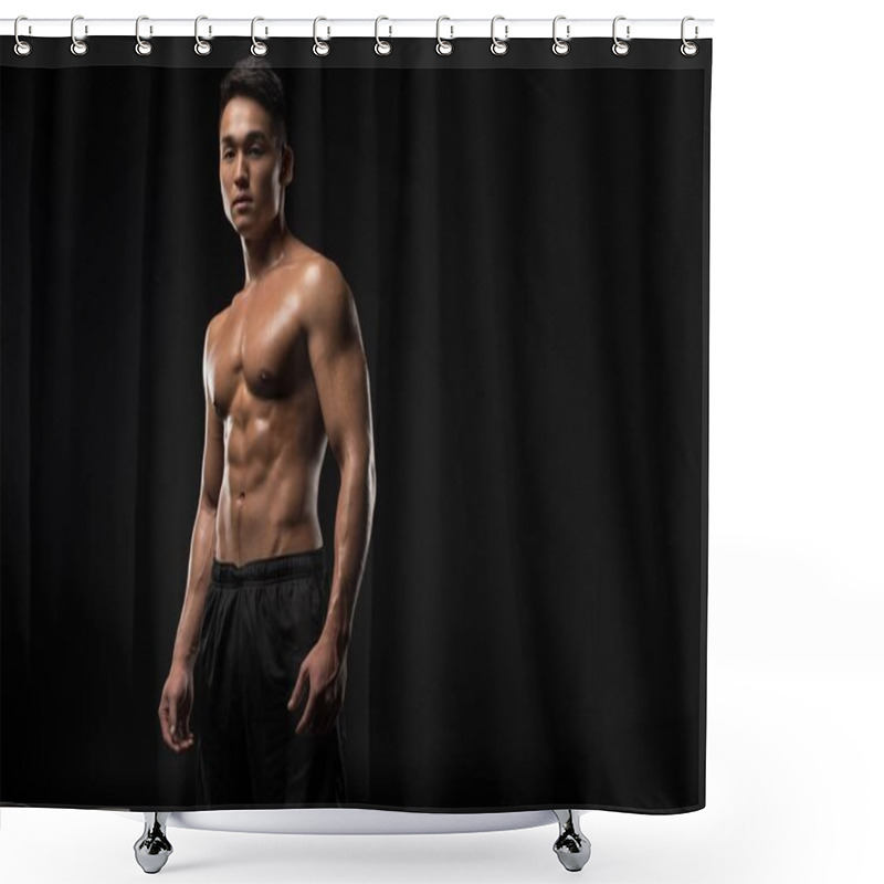Personality  Shirtless Muscular Asian Man Shower Curtains
