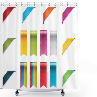 Personality  Vector Ribbons Set Shower Curtains