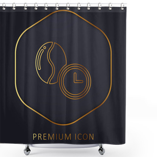 Personality  Bean Golden Line Premium Logo Or Icon Shower Curtains