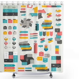 Personality  Collections Of Info Graphics Flat Design Diagrams. Shower Curtains