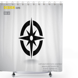 Personality  Compass Web Icon With Wind Rose Shower Curtains