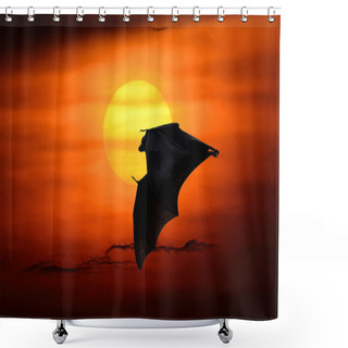 Personality  Bats Flying At Sunset Shower Curtains