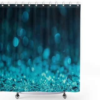 Personality  Festive Background With Shining Confetti In Turquoise Tones  Shower Curtains
