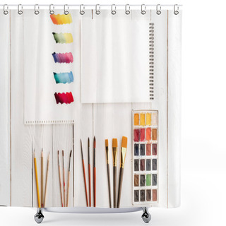 Personality  Set Of Paints And Brushes Shower Curtains
