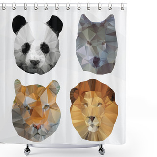 Personality  Vector Abstract Polygonal Animals  Shower Curtains