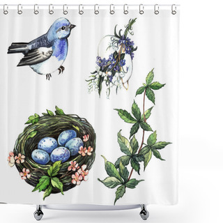 Personality  Watercolor Easter Motives Shower Curtains
