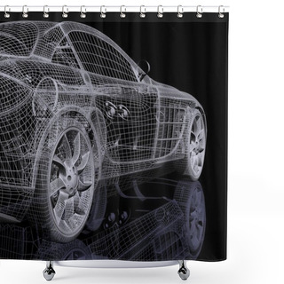 Personality  3d Automobile Shower Curtains