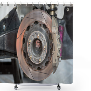 Personality  Rally Car Brake System Detail Shower Curtains