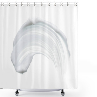 Personality  White Texture And Smear Of Face Cream Or White Acrylic Paint Isolated On White Background Shower Curtains