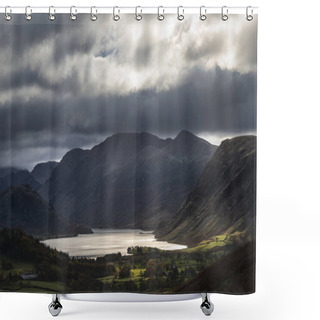 Personality  Majestic Sun Beams Light Up Crummock Water In Epic Autumn Fall L Shower Curtains