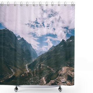 Personality  Beautiful Mountain Landscape With Scenic Valley And River In  Indian Himalayas, Rohtang Pass  Shower Curtains