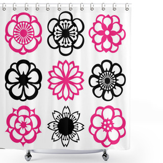 Personality  Flower Filigree Set Shower Curtains