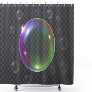 Personality  Realistic Soap Bubbles Shower Curtains