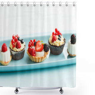 Personality  Sweet Tarts With Berries Shower Curtains