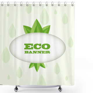 Personality  Vector Green Eco Banner Shower Curtains