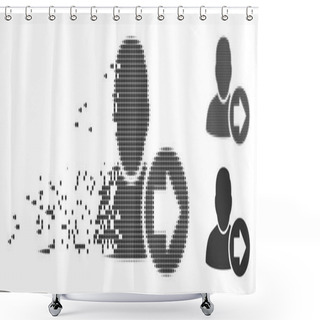 Personality  Destructed Pixel Halftone Next User Icon Shower Curtains