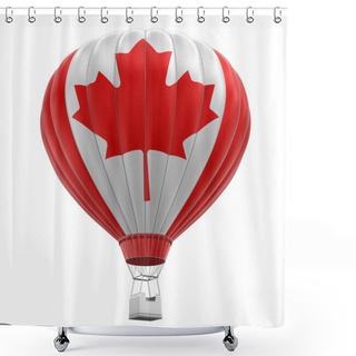 Personality  Hot Air Balloon With Canadian Flag (clipping Path Included) Shower Curtains