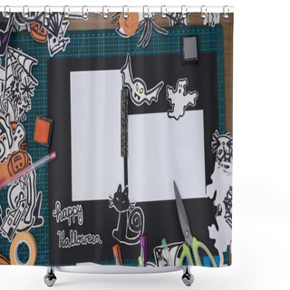 Personality  Halloween Scrapbook Layout Shower Curtains