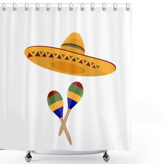 Personality  Sombrero And Maracas Shower Curtains