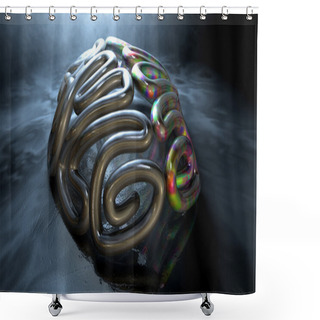 Personality  Left And Right Brain Concept Shower Curtains