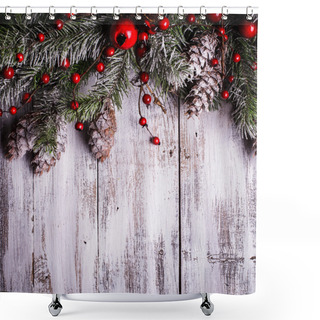 Personality  Christmas Border Design Shower Curtains