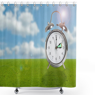 Personality  Clock Time Changing To Summer Time. Shower Curtains
