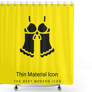 Personality  Babydoll Minimal Bright Yellow Material Icon Shower Curtains
